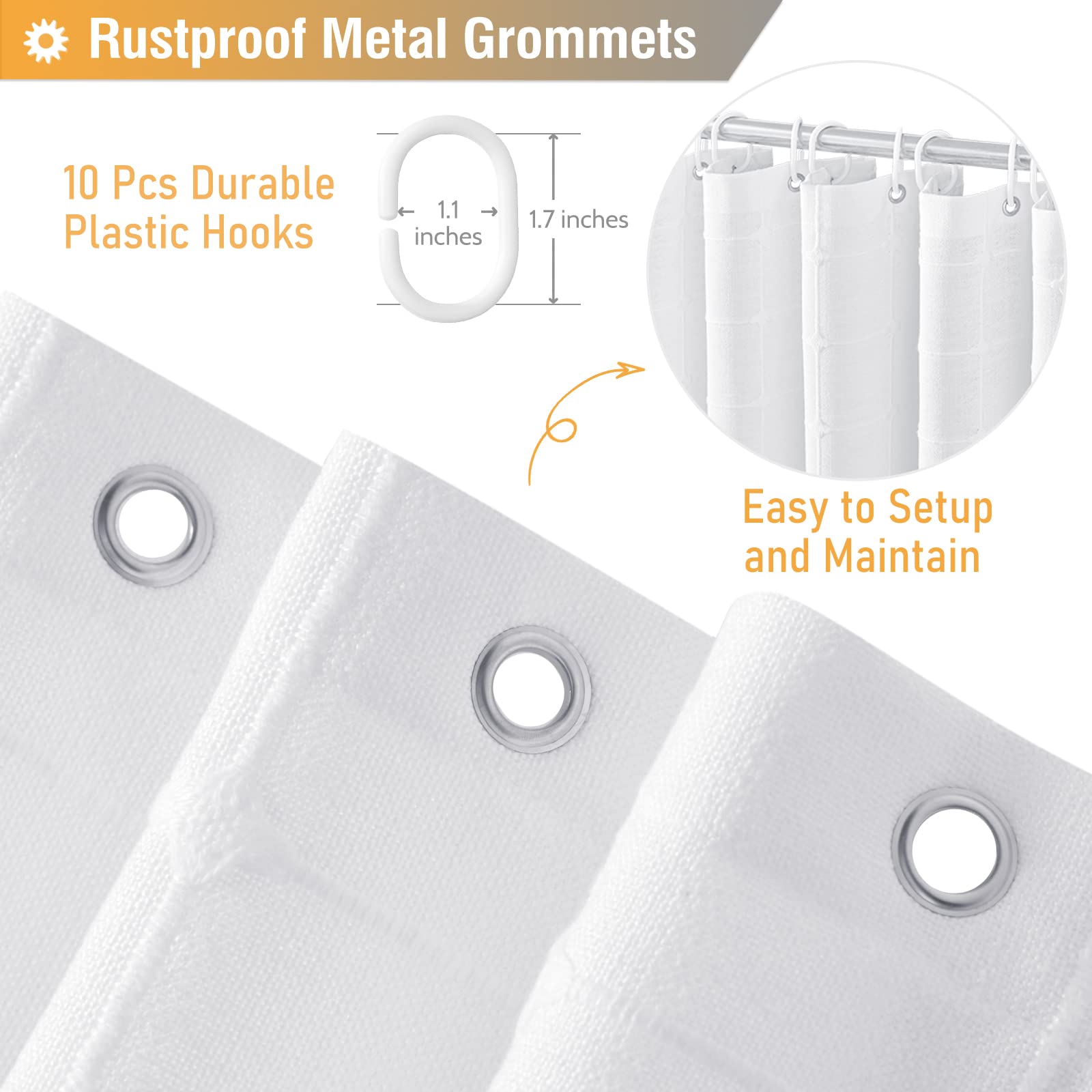 Bttn Stall Fabric Shower Curtain - 54X78 Inches Small Boho Linen Heavy Duty Tassel Shower Curtain Set With 10 Plastic Hooks, Nar