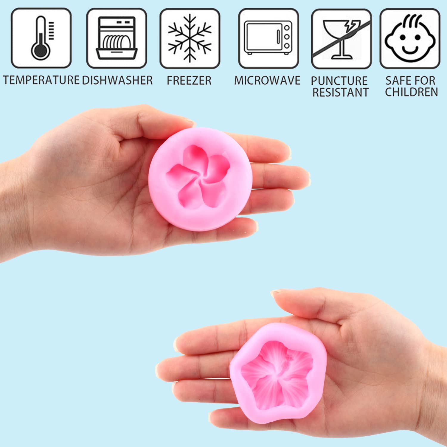 Mujiang Flower Blossom Silicone Mold Orchid Chocolate Fondant Molds For Cake Decorating Candy Gum Paste Set Of 4
