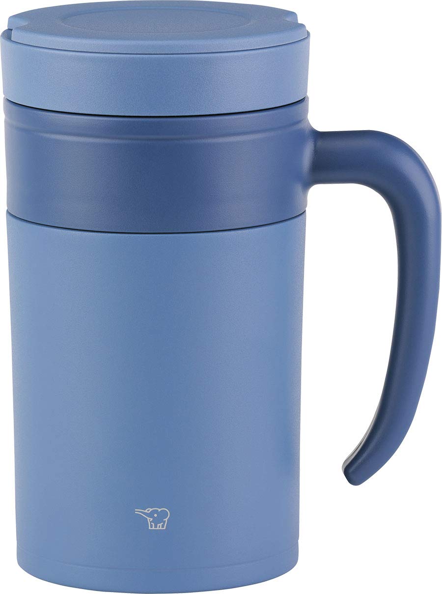 Zojirushi SEKAE48AZ Stainless Tea Tumbler with Handle, 16Ounce, Prussian Blue