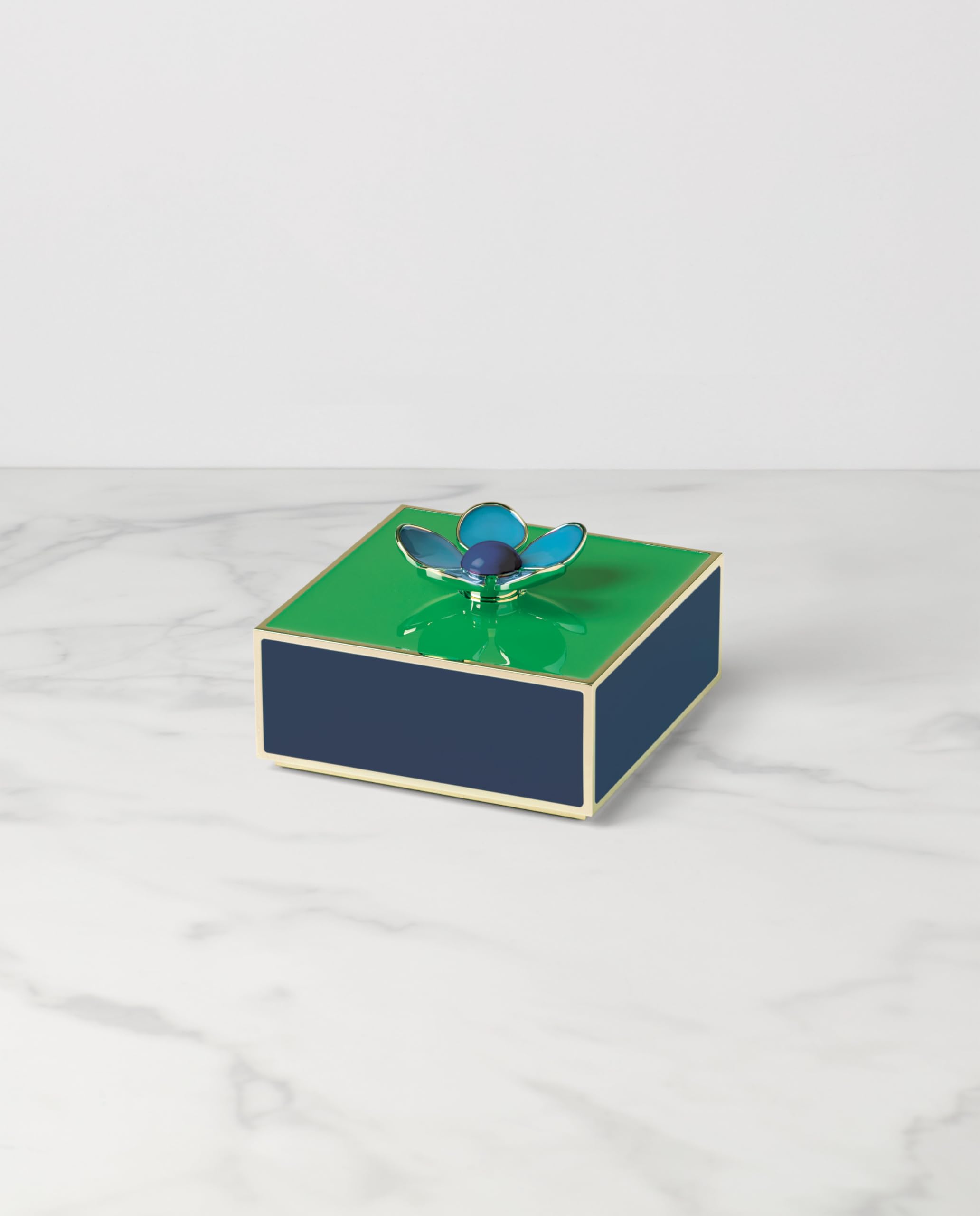 Kate Spade New York Floral Box, 0.85 LB, 18/10 Steel, Green/Navy, Model 894690