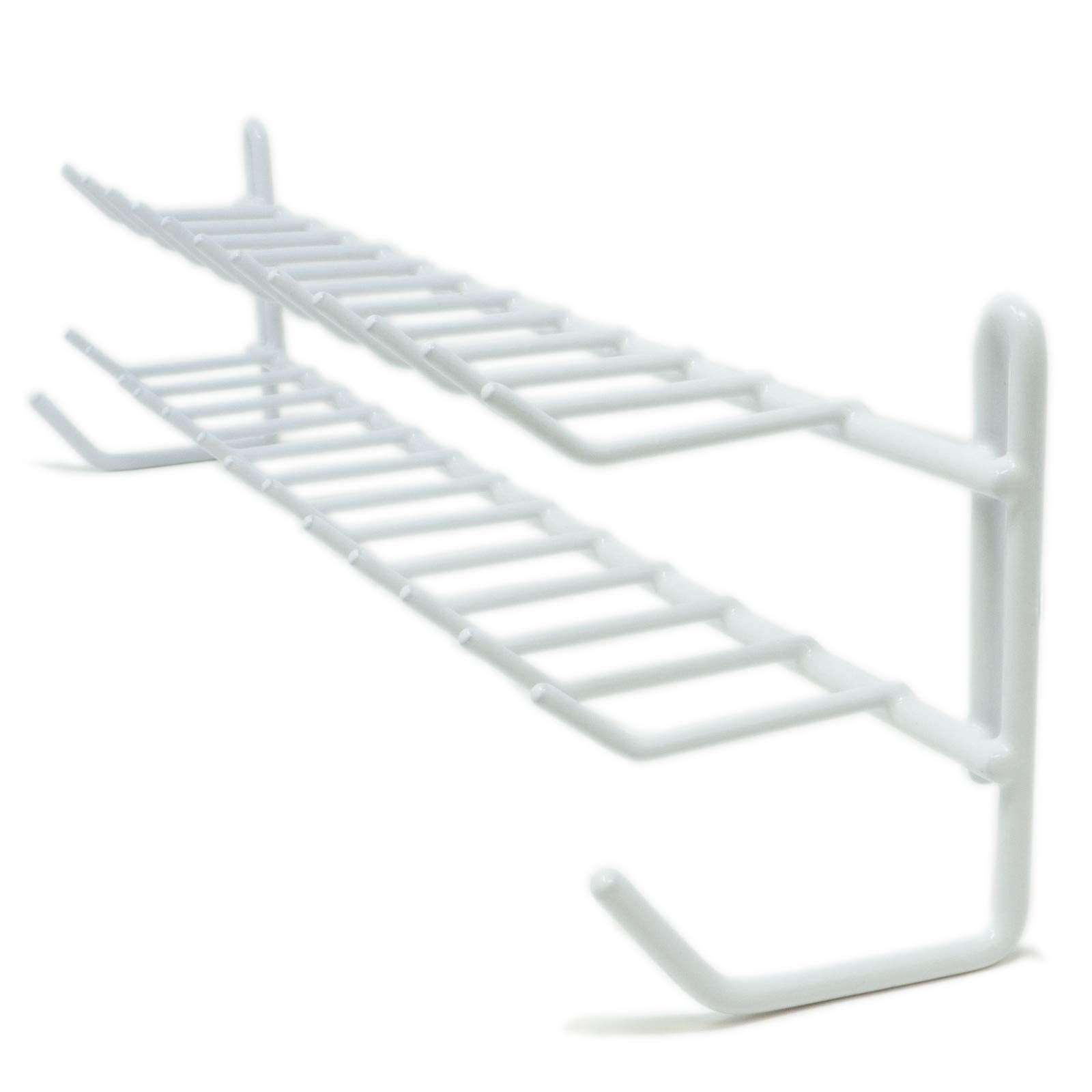 Huji Wall Mount Tie And Belt Rack Organizer, White (3 Pack)