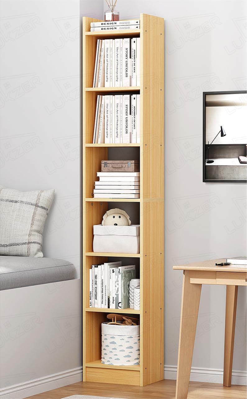 Lukzer 6 Layer Engineered Wood Bookshelf Multipurpose Home Decor Storage Rack Showcase Organizer For Living Room, Kitchen, Bedro