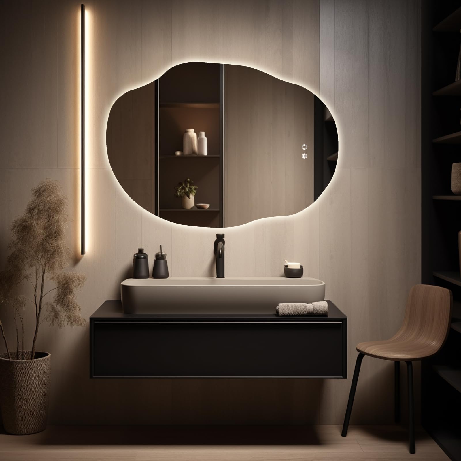 Wallbeyond Led Bathroom Mirror With Lights, 25 X 35 Inch Led Bathroom Vanity Mirror For Wall, Anti Fog Mirror For Bathroom, 3 Co