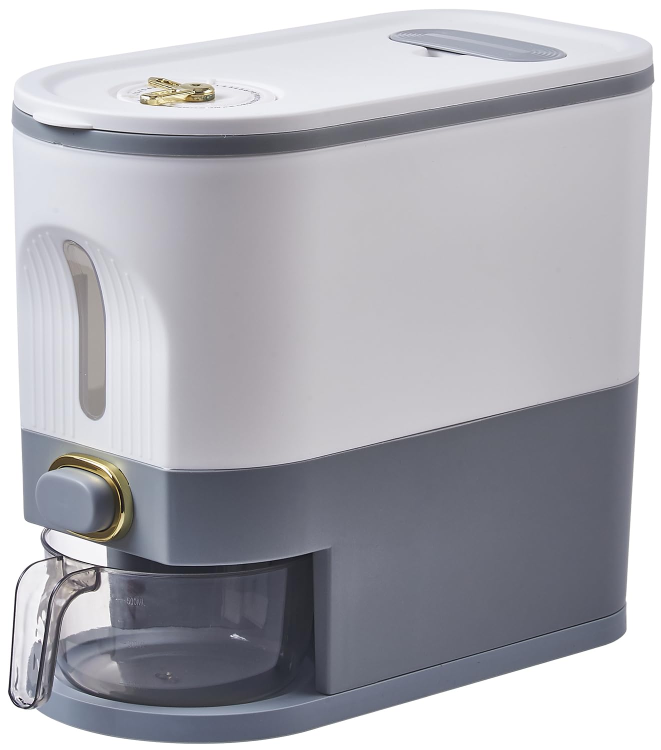 Sooyee 11 Lbs Rice Container, Large Grain Container Storage With Lid Measuring Cylinder Moisture Proof Household Cereal Dispense