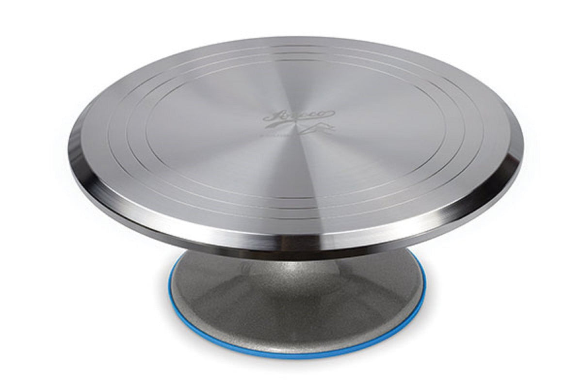 Ateco Revolving Cake Decorating Stand, 615 12'' Round, Aluminum Base, White