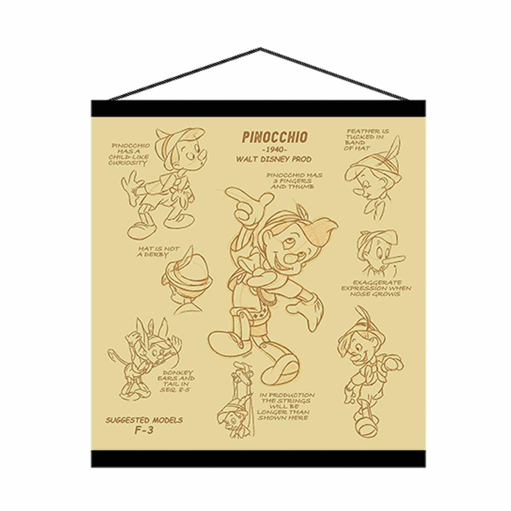 Disney Pinocchio Hanging Canvas Banner - Nostalgic Pinocchio Wall Decor For Movie Room Or Play Room