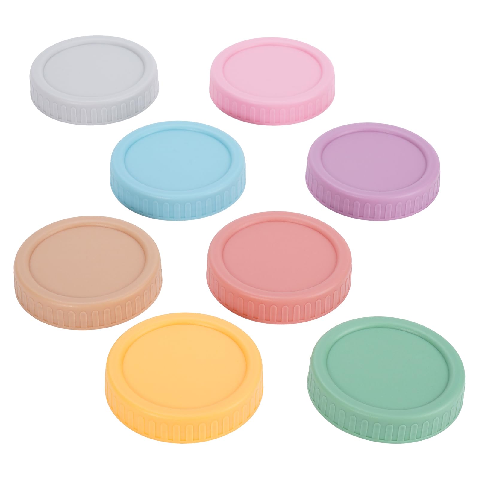 Wide Mouth Mason Jar Lids - ChefBee 8PCS Colored Mason Plastic Lids Wide Mouth, Leak Proof Plastic Canning Covers for Jars, Reus