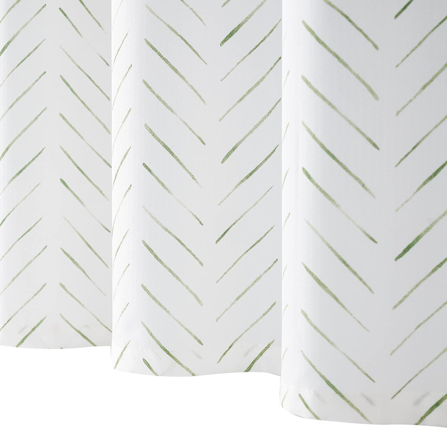 jinchan Green and White Shower Curtain Herringbone Fabric Shower Curtain Zig Zag Inky Chevron Farmhouse Shower Curtain Zigzag Modern Shower Curtain for Bathroom Waterproof Hooks Included 70x72 inch