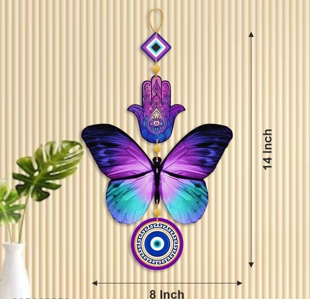 Webelkart Decorative Wall Hanging For Door Entrance, Butterfly Evil Eye Wall Hanging For Protection And Elegance Home Decor, Uni
