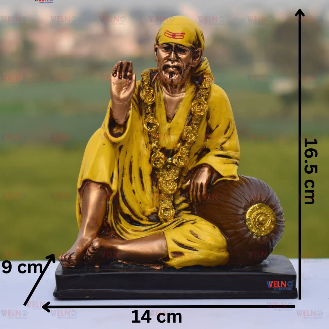 WELNO Sai Baba Idol Gifts Ashirwad Murti for Office Decor/Used in Pooja/Mandir