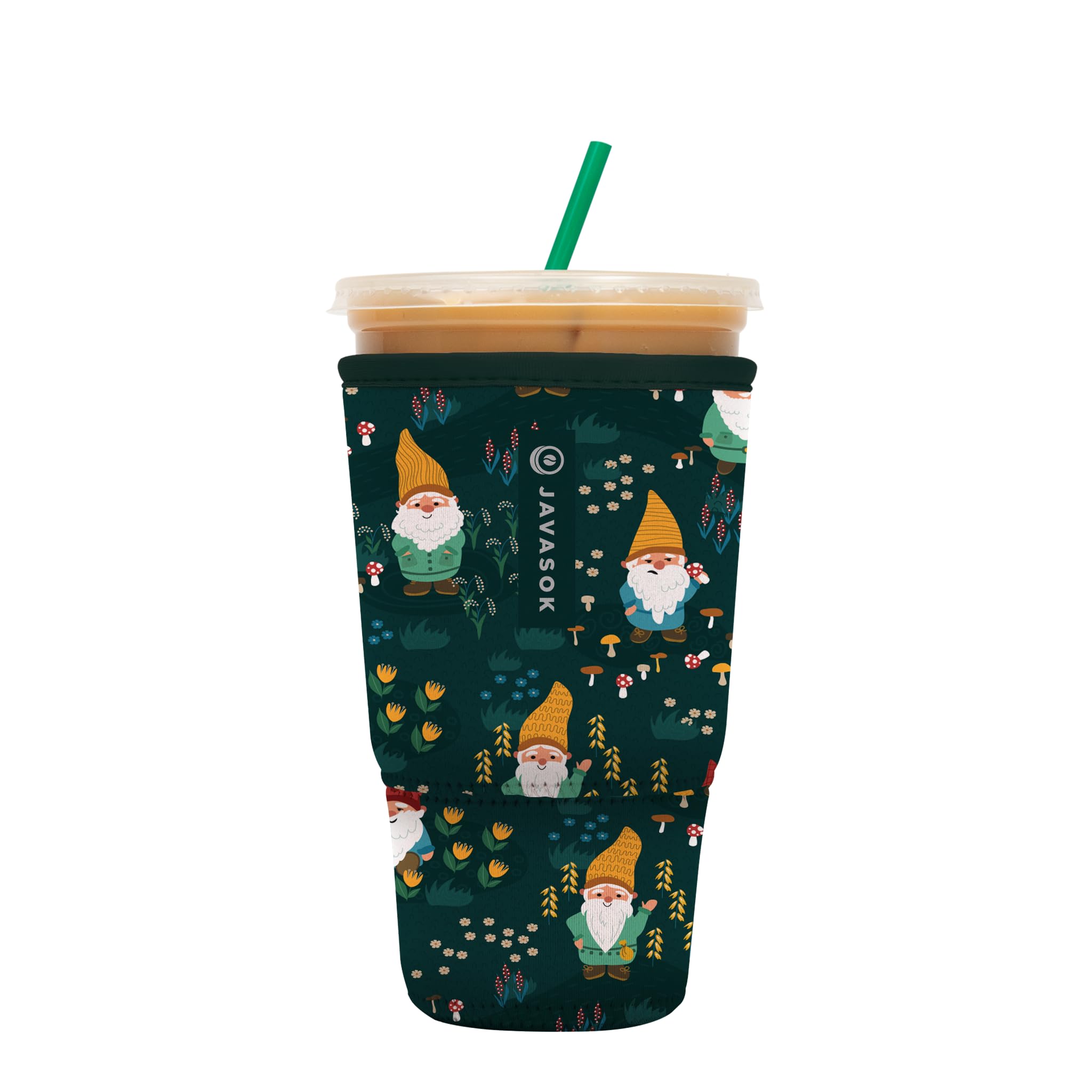 Sok It JavaSok Iced Coffee & Cold Soda Insulated Neoprene Cup Sleeve (Rollin with my Gnomies, XLarge: 38-42oz)