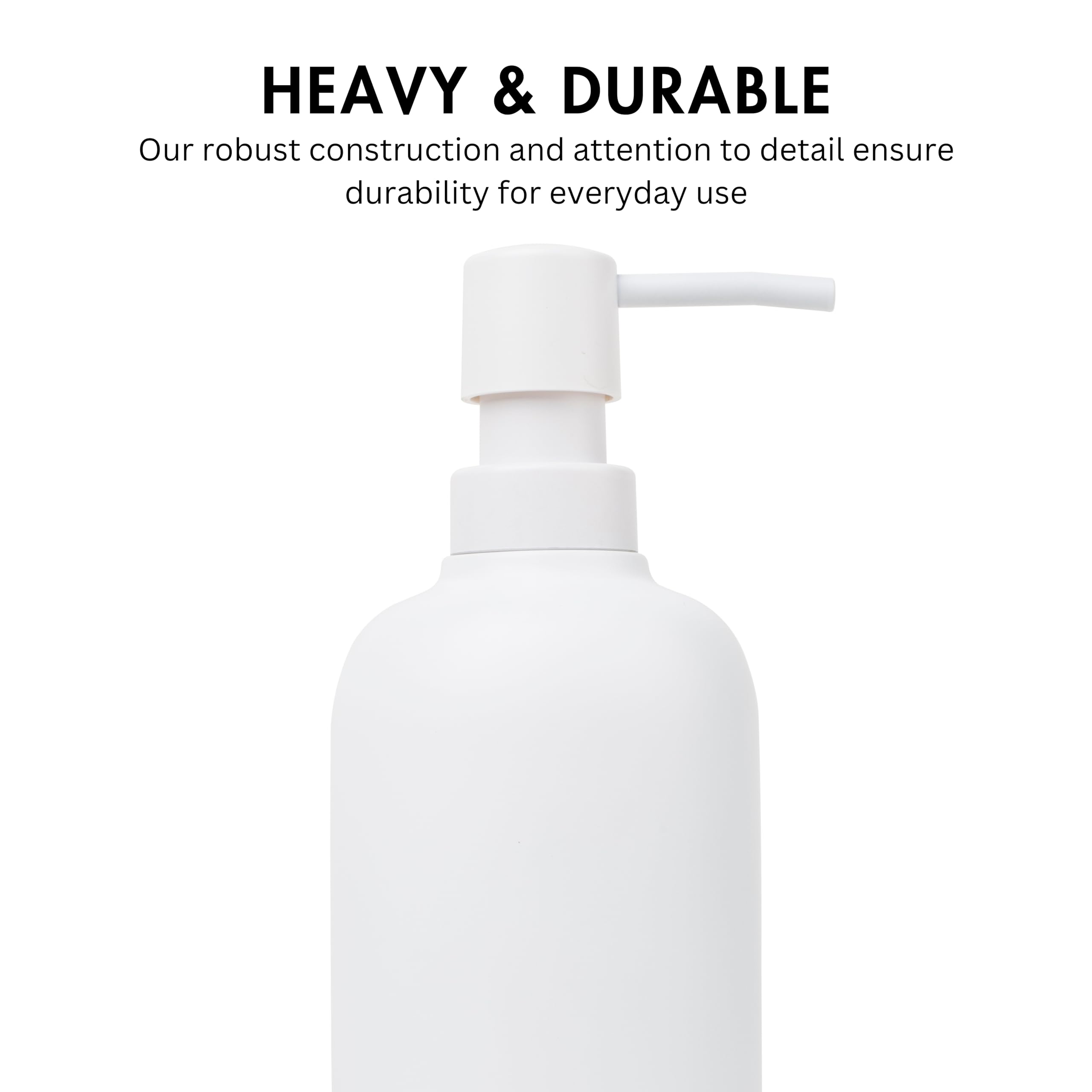Yew Design Matte White Soap Dispenser for Bathroom  15oz Round Rustproof Liquid Hand Dish Soap Dispenser Pump for Kitchen Sink  Countertop  and Bathroom