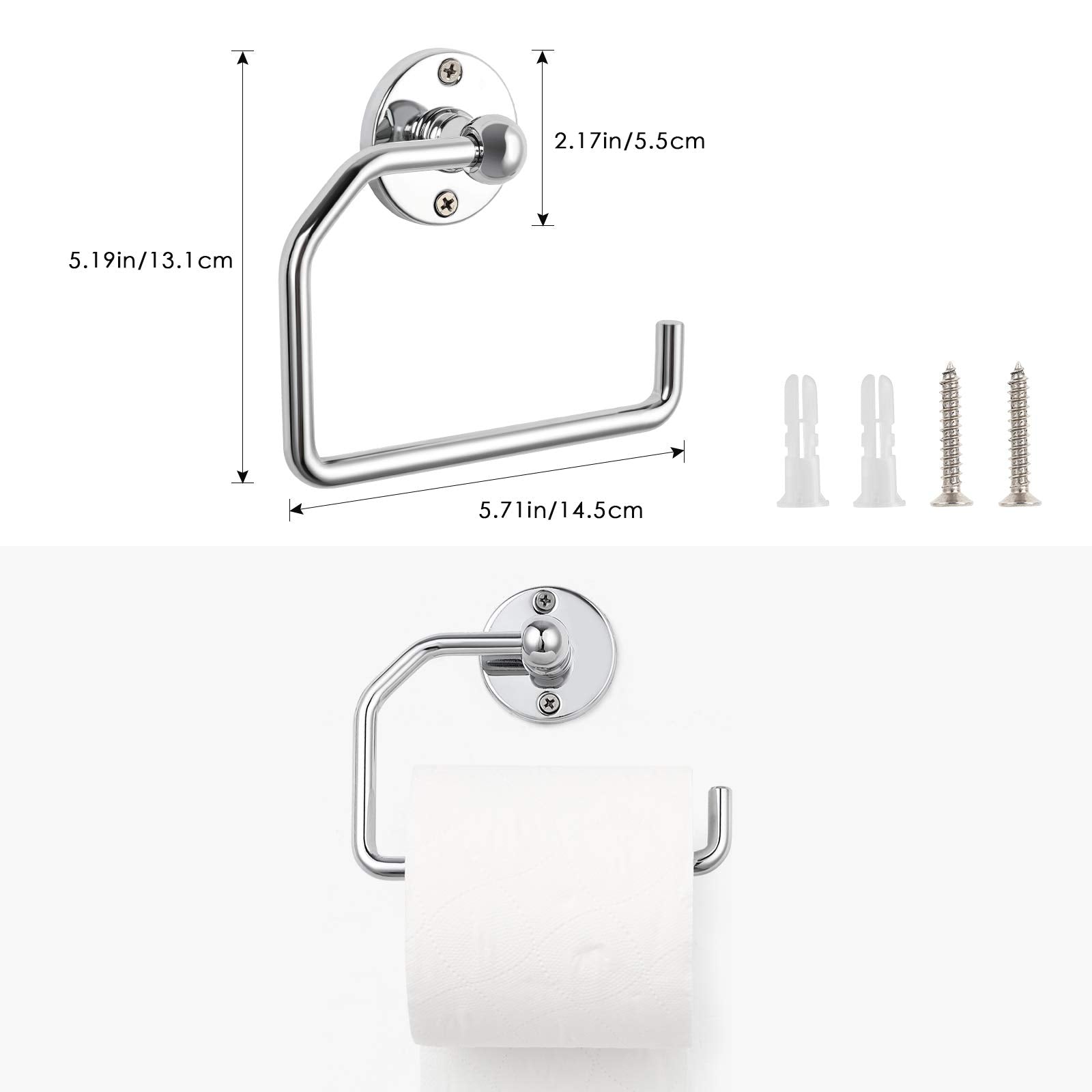 LIANTRAL Bathroom Hardware Set  4-Piece Polished Chrome Bath Accessories Kit with 18? Towel Bar  Toilet Paper Holder  Towel Ring and Robe Hook Wall Mounted