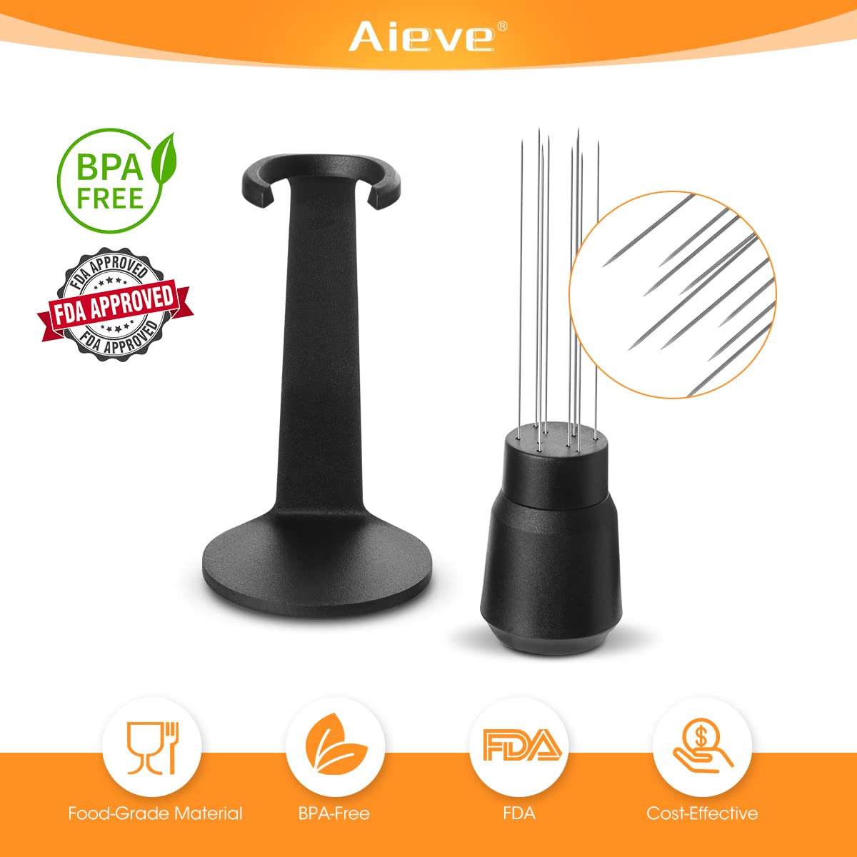 Aieve Wdt Tool Espresso, Distribution Tool Espresso Machine Accessories With 0.4Mm Needle (Ease Of Use In 2 Ways Installtion)