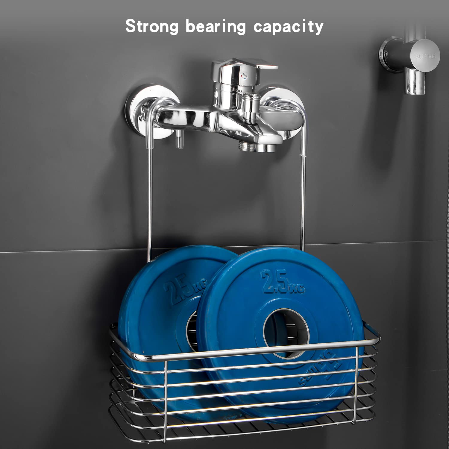 Yqh Hanging Shower Rack, Bathroom Storage Rack, Shampoo Bracket, The Back Hook Can Be Rotated, And Can Be Hung On The Faucet Or
