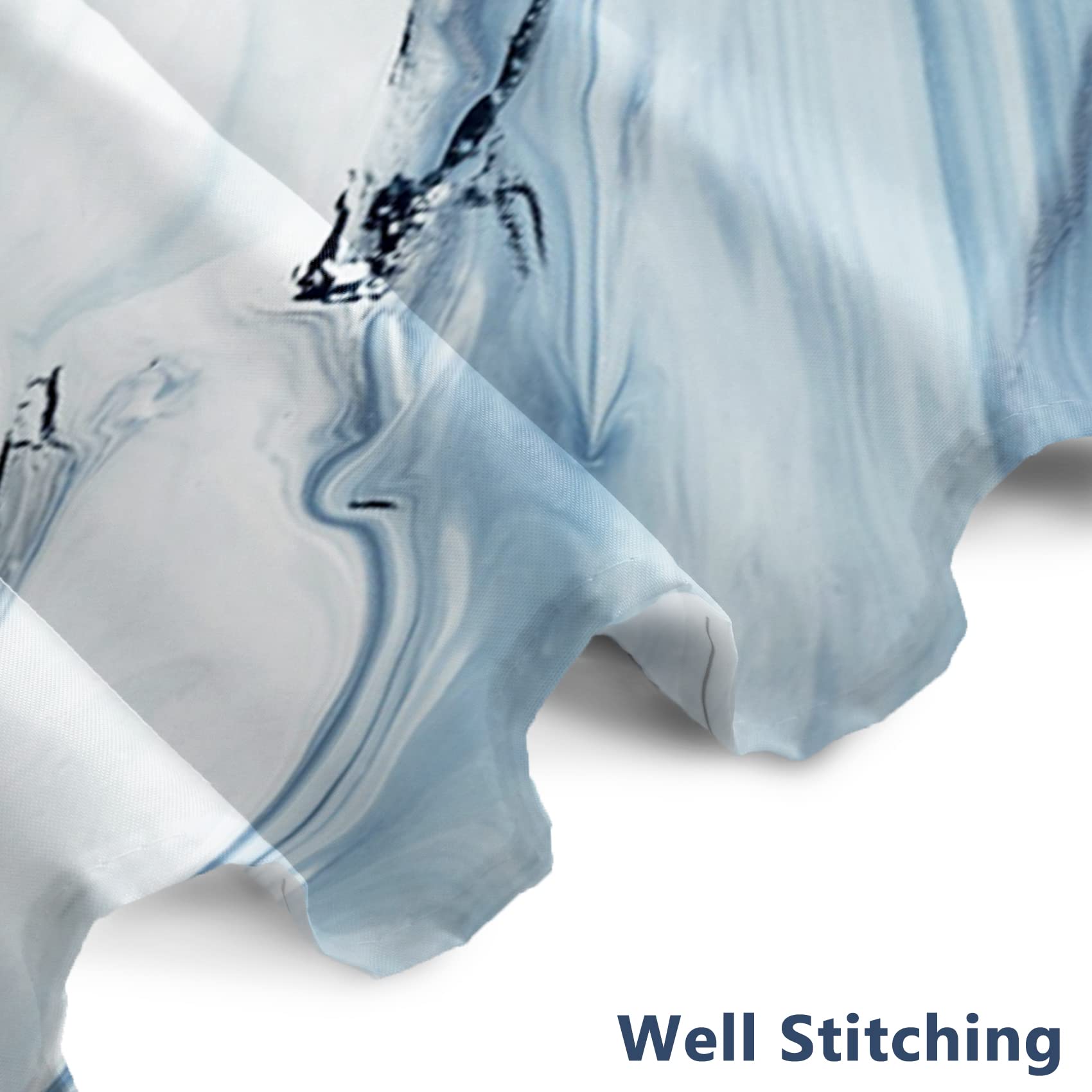 Awert Blue Marble Shower Curtain Waterproof Shower Curtain For Bathroom Decor Printed Washable Shower Curtain With Hooks 72X72 I