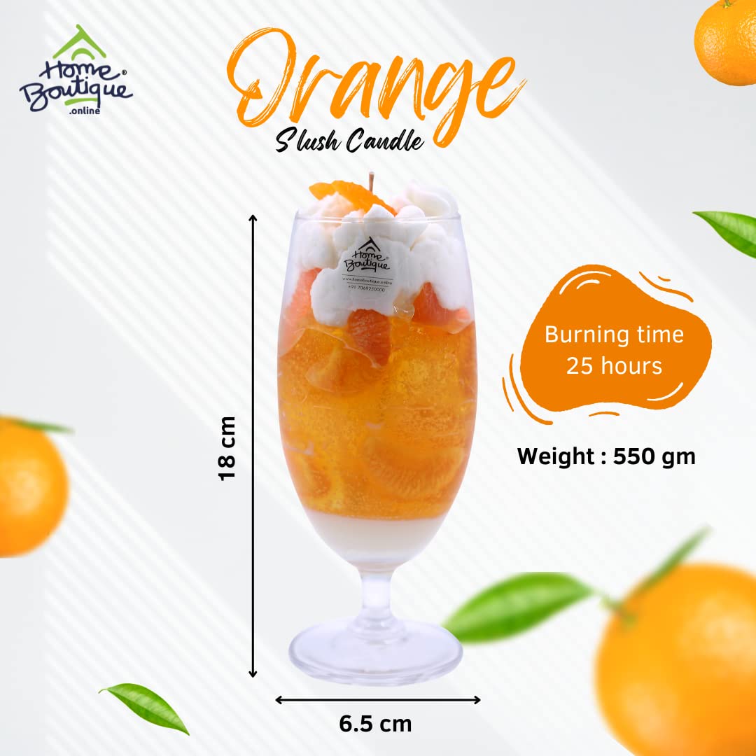 HOME BOUTIQUE Orange Slush Wax Blend Aroma Candle for Restaurant Bar and Home Decorative Candle with Burning time Upto 25 Hours