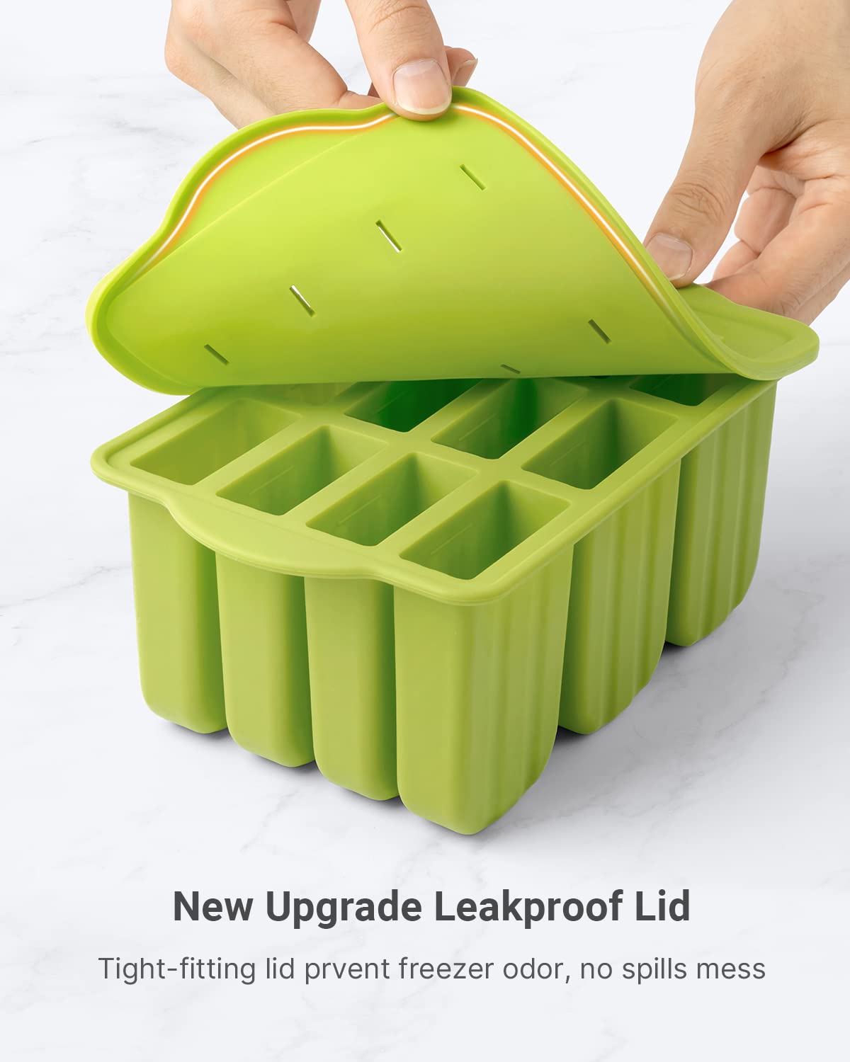 Popsicles Molds, 12 Cavities Silicone Popsicle Molds For Kids Adults Food Grade Popsicle Maker Mold Set Bpa-Free Ice Pop Mold Ho
