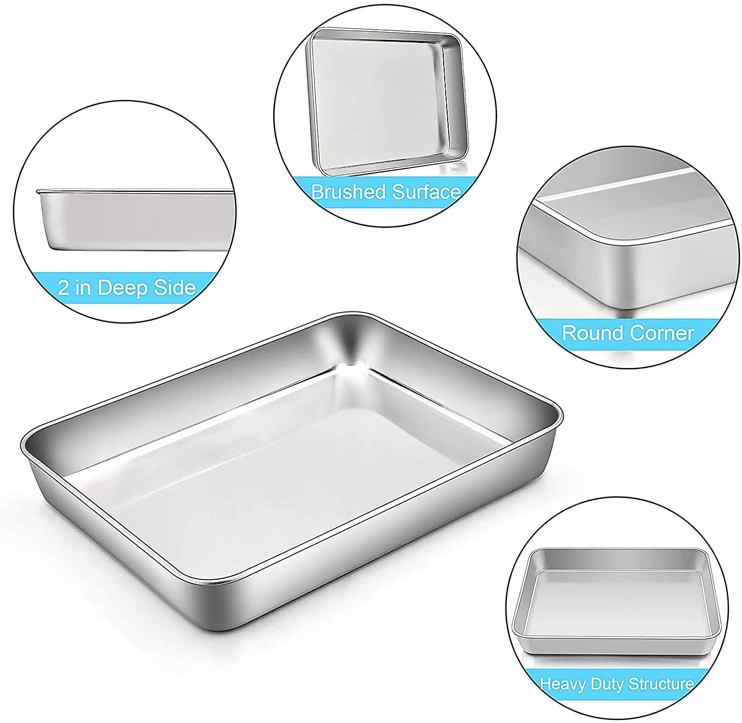 Meleg Otthon Sheet Pan,Cookie Sheet,Heavy Duty Stainless Steel Baking Pans,Toaster Oven Pan,Jelly Roll Pan,Barbeque Grill Pan,De
