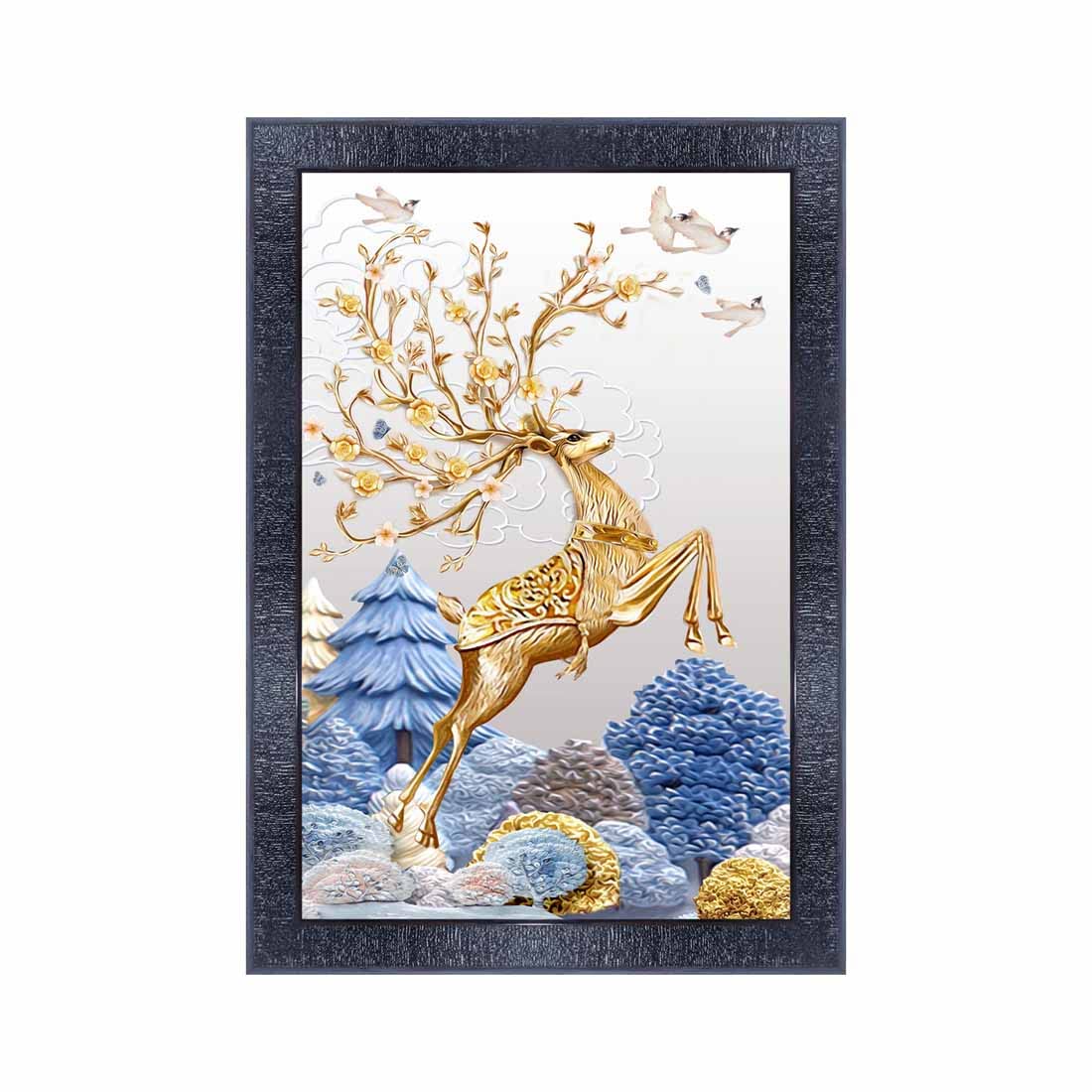 Pnf Poster And Frames Deer Wall Painting With Acrylic Sheet | For Living Room, Bedroom | Home Decoration Item | Best Gifting Opt