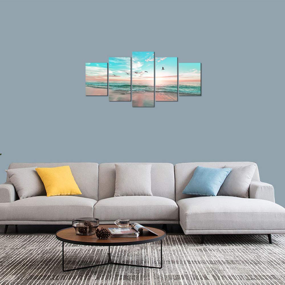 Ephany Abstract Ocean Beach Wall Art Art - Wall Art Blue Sea Landscape Wall Art Canvas Wall Art, Blue Sea Picture Wall Decor, Of