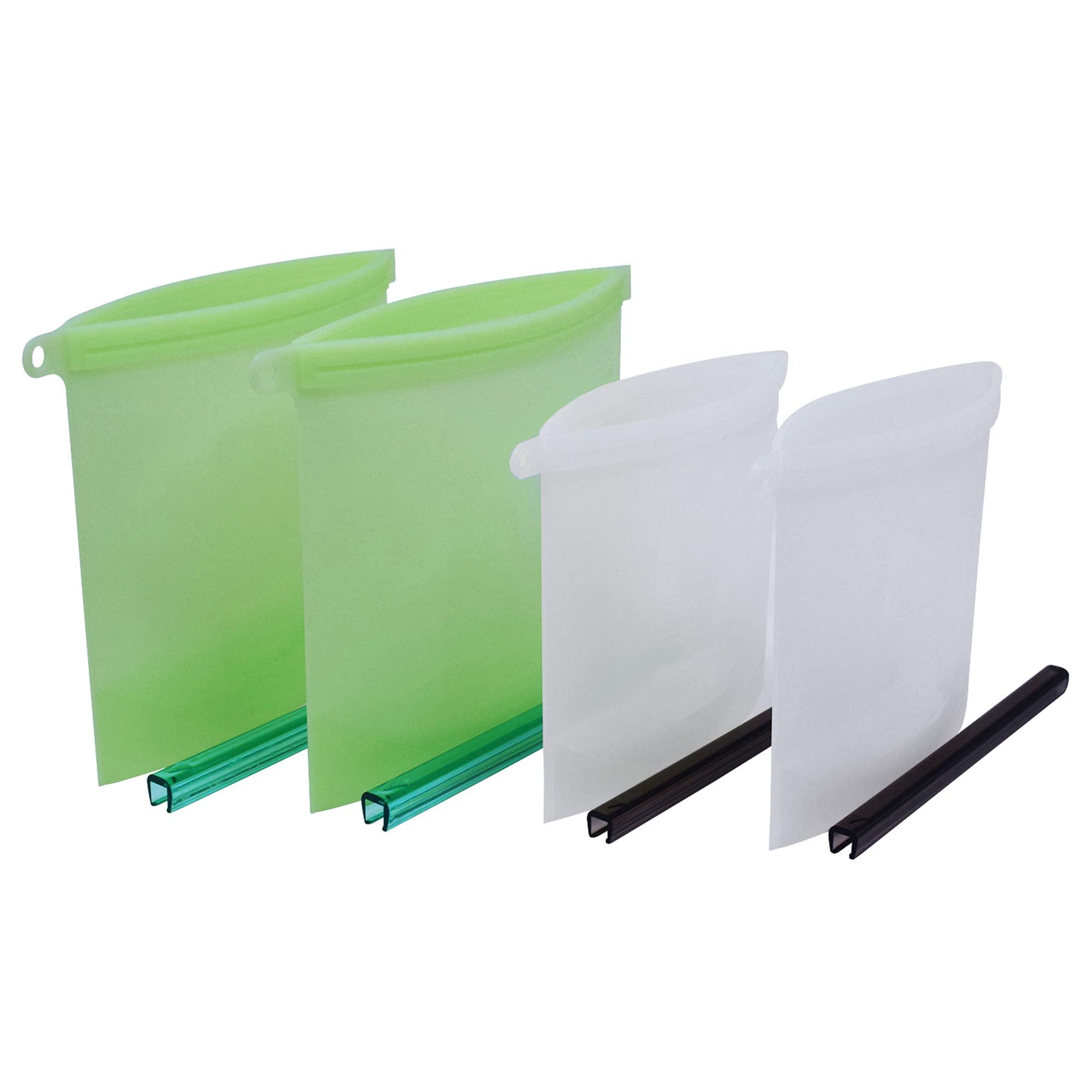 Reusable Ziploc Bags Silicone Food Storage Lunch Sandwich Snack Freezer Set 4 Leak Proof Exultimate