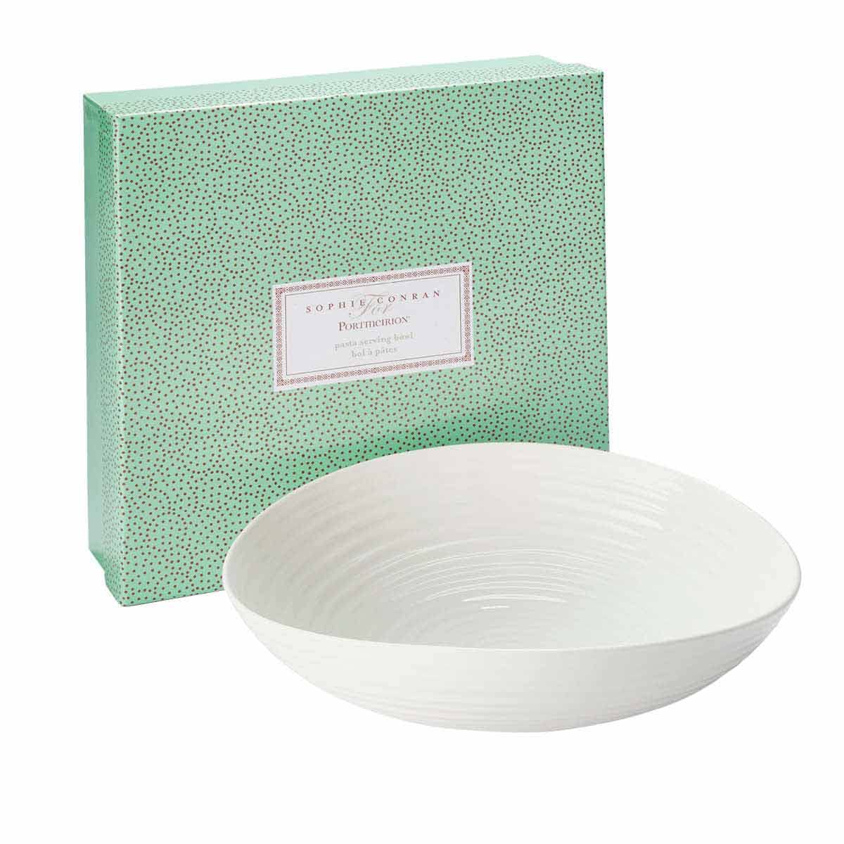 Portmeirion Sophie Conran White Pasta Serving Bowl | 12 Inch Serving Bowl For Salad, Pasta, And Fruit | Made From Fine Porcelain