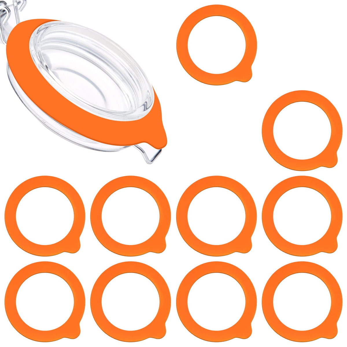 Savita 10 Pcs Silicone Gaskets For Storage Jars, 3.75 Inch Silicone Jar Gaskets Rubber Seals Mason Jar Seals Rubber Rings For Re