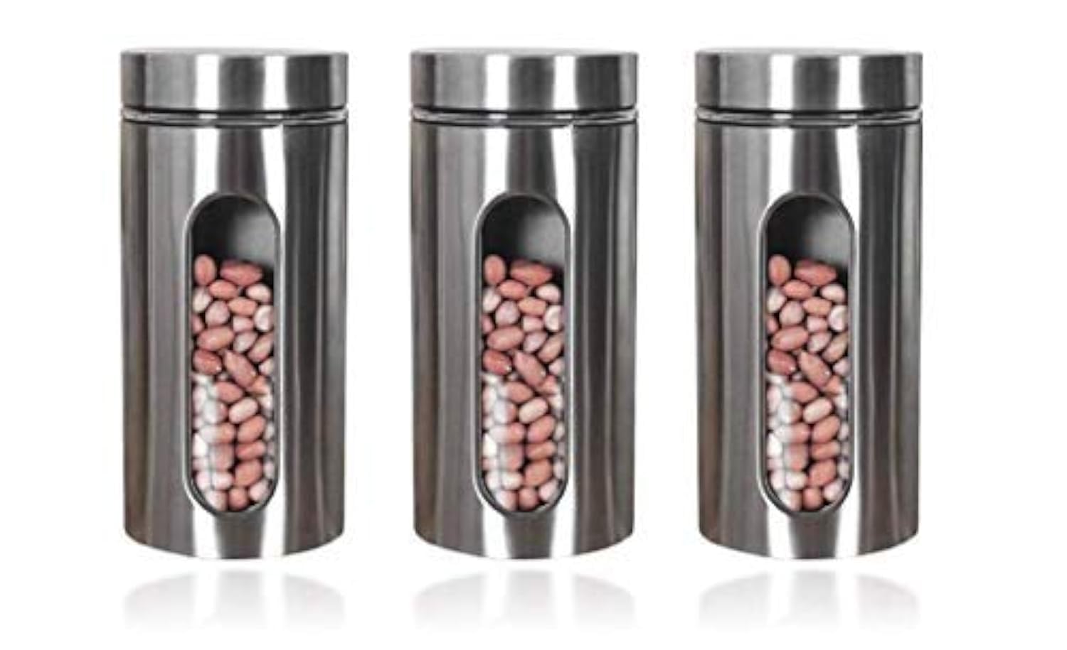 Homies International Glass Cereal Container  1250 Ml, 3 Pieces, Clear