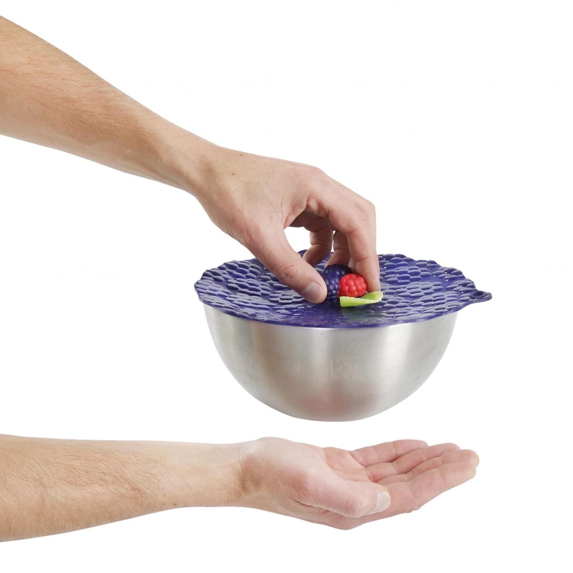 Charles Viancin - Blackberry Silicone Lid for Food Storage and Cooking - 8''/20cm - Airtight Seal on Any Smooth Rim Surface - BPA-Free - Oven  Microwave  Freezer  Stovetop and Dishwasher Safe