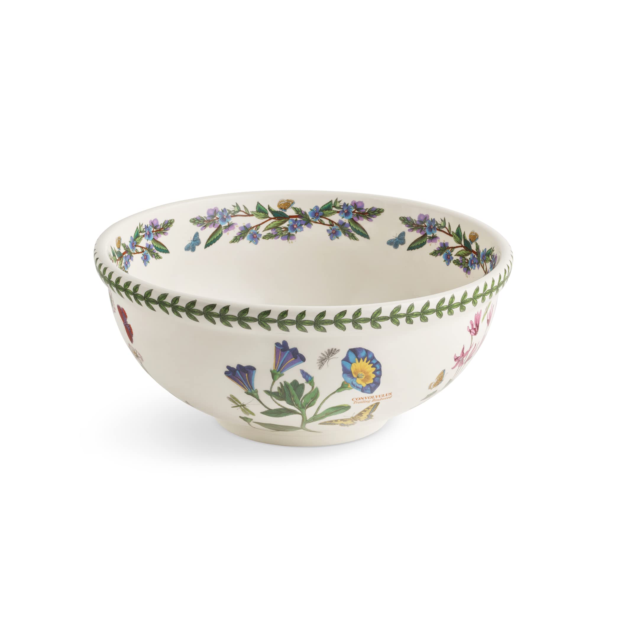 Portmeirion Botanic Garden 11'' Salad Bowl | Azalea Motif | Fine Earthenware | Chip Resistant Glaze | Dishwasher, Microwave, Fre