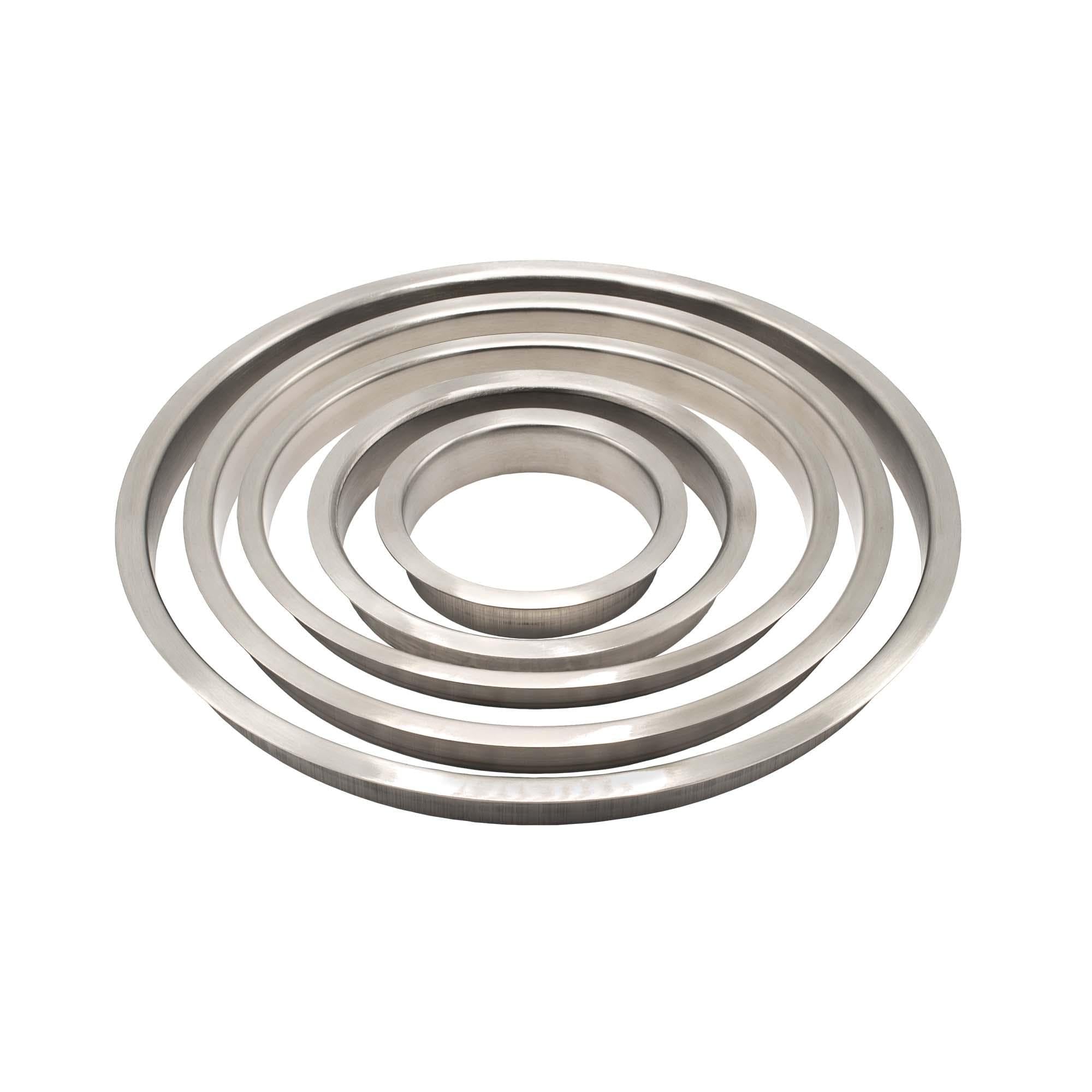 Outwater 6'' (Nominal) Diameter X 2'' Height 304 Polished Stainless Steel Trash Grommets For Countertop Inserted Trash Chutes