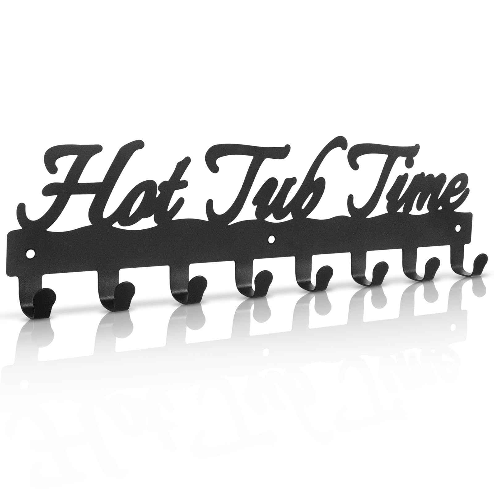 Towel Rack for Hot Tub Bathroom Towel Holder with 8 Hooks Towel Hanger Wall Mounted for Robes, Clothes, Towels - Hot Tub Accesso