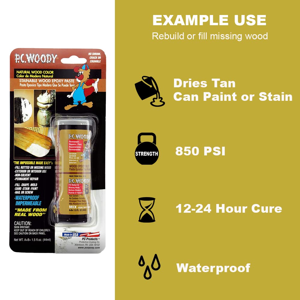 Pc Products Pc-Woody Wood Repair Epoxy Paste Two-Part 10 Gal In Two Pails Tan 903339