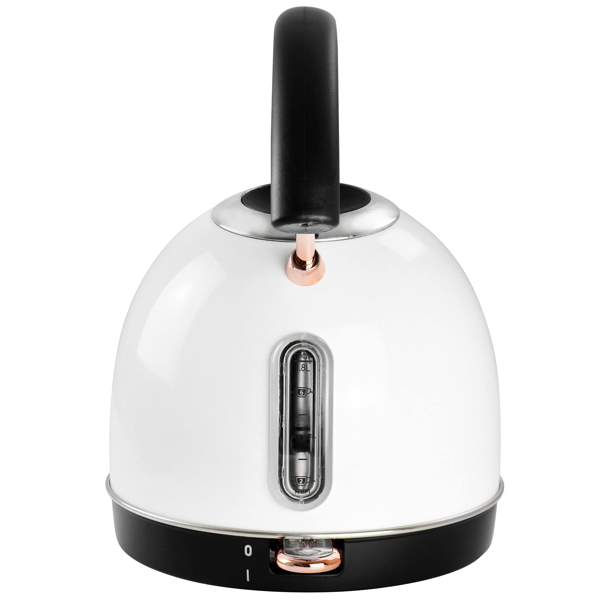 Megachef 1.8 Quarts Half Circle Electric Tea Kettle In White