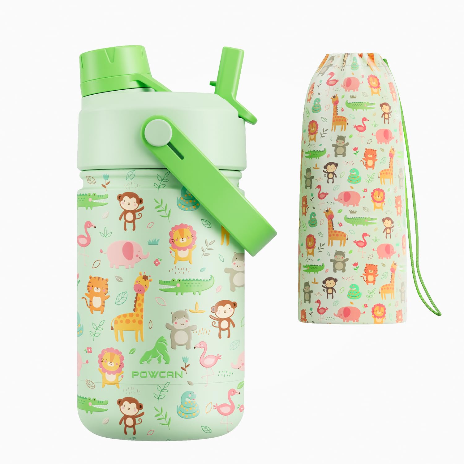 12 oz Insulated Kids Water Bottle: Spill-Proof, Insulated Cup with Straw Spout Lid and Carrier Bag, BPA-Free, Cupholder Friendly