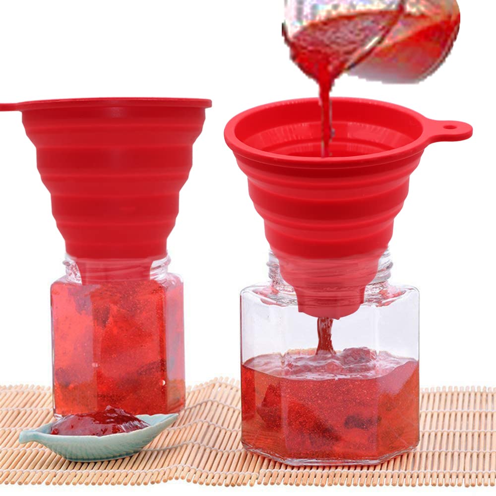 Kongnai Silicone Collapsible Funnel For Jars, Foldable Large Canning Jar Funnel For Wide Mouth And Regular Jars, Food Grade Jam