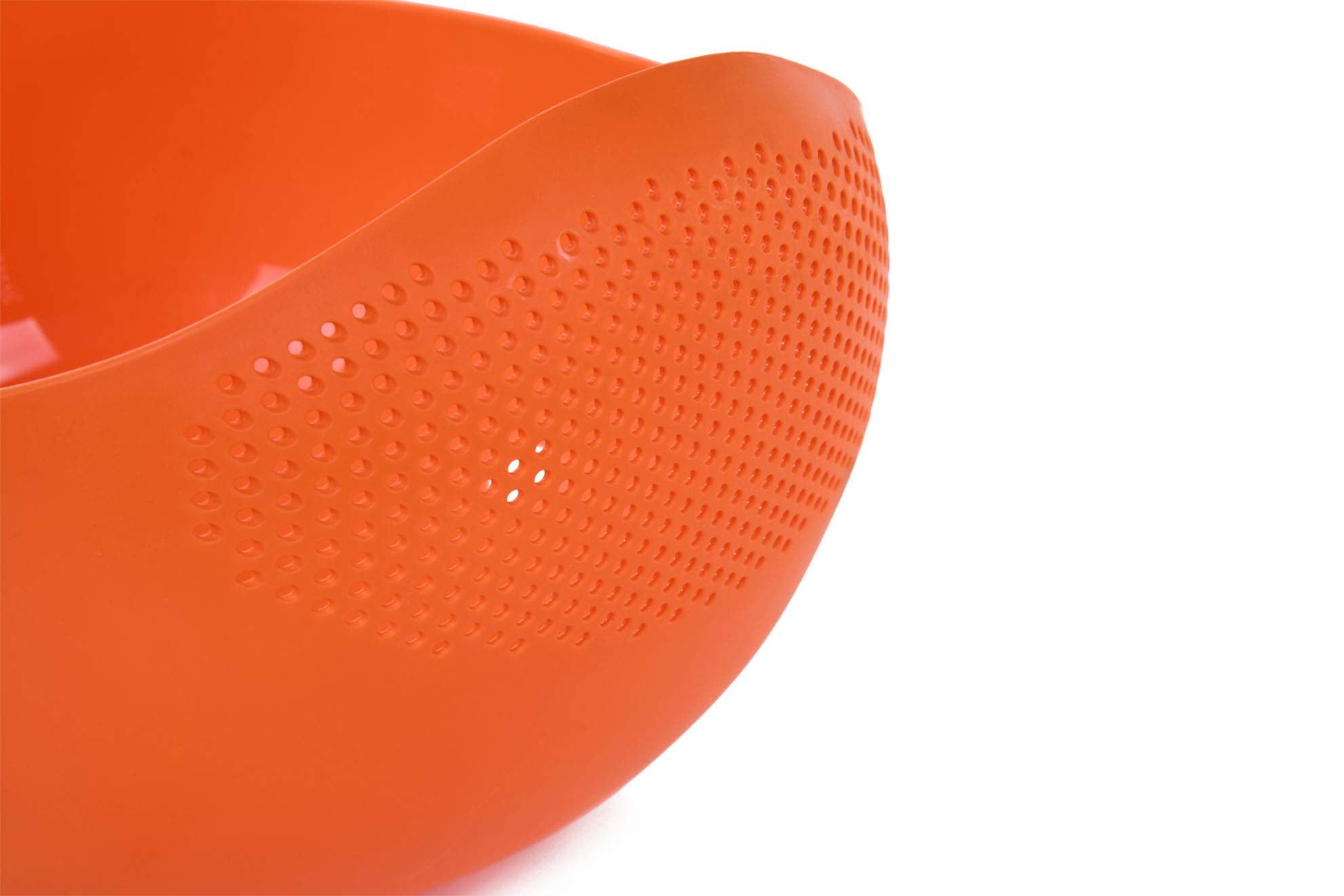 Mintra Home Rice Colander (Orange) - Strainer, Lightweight, For Cleaning Rice, Beans, Fruit And Vegetables