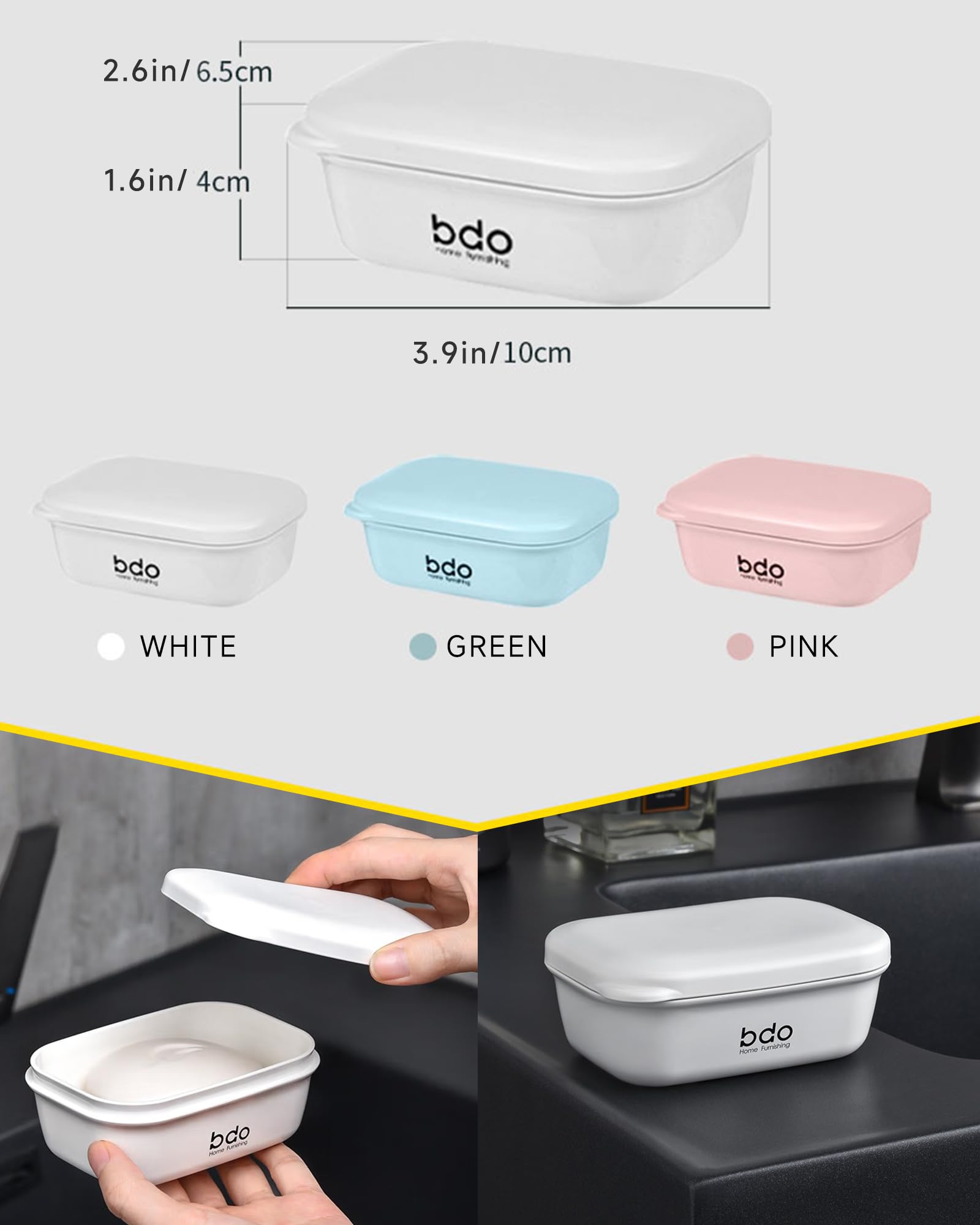 Peisainox Travel Soap Case, Leakproof Soap Container With Lid, Portable Bar Soap Holder For Traveling, Soap Dishe For Bathroom,