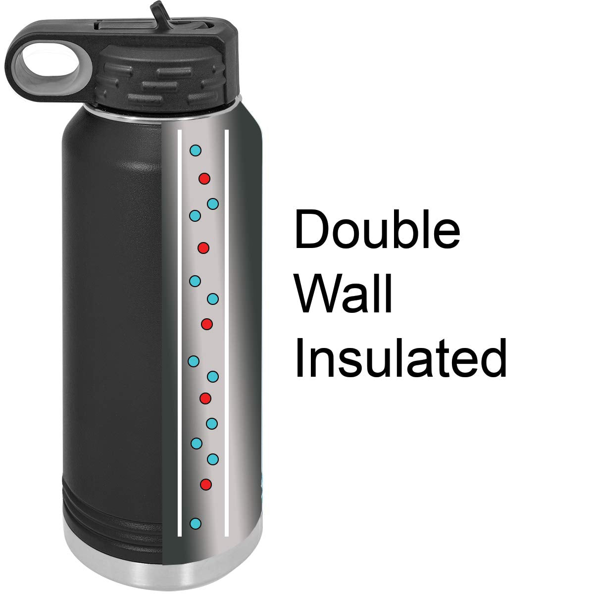 Mr And Mrs - 32-Ounce Engraved Double Wall Insulated Stainless Steel Sports Matching Water Bottles With Flip Top Lid, Straw