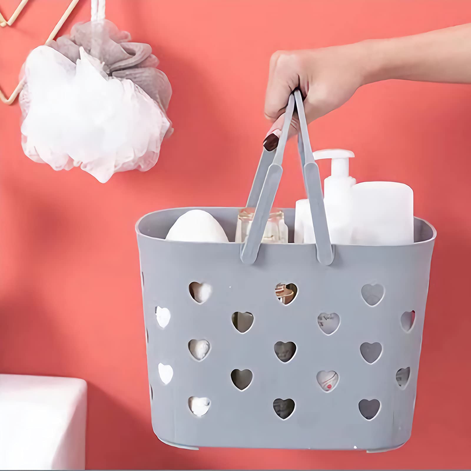 Anyoifax Portable Shower Caddy Tote Plastic Storage Basket With Handle Box Organizer Bin For Bathroom, College Dorm, Pantry, Kit