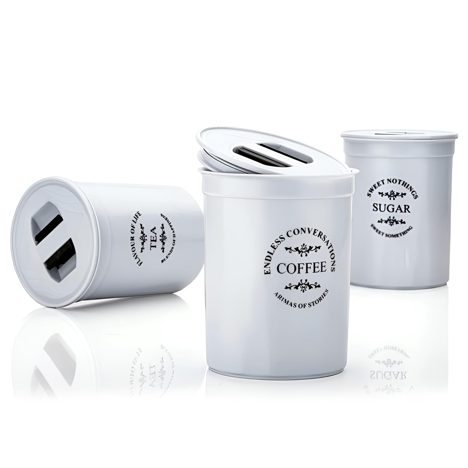 Oblivion Tea Sugar Coffee Container  Plastic Damru Shaped Tea, Coffee, Sugar Canisters Jar, New Airtight Food Seal Containers F