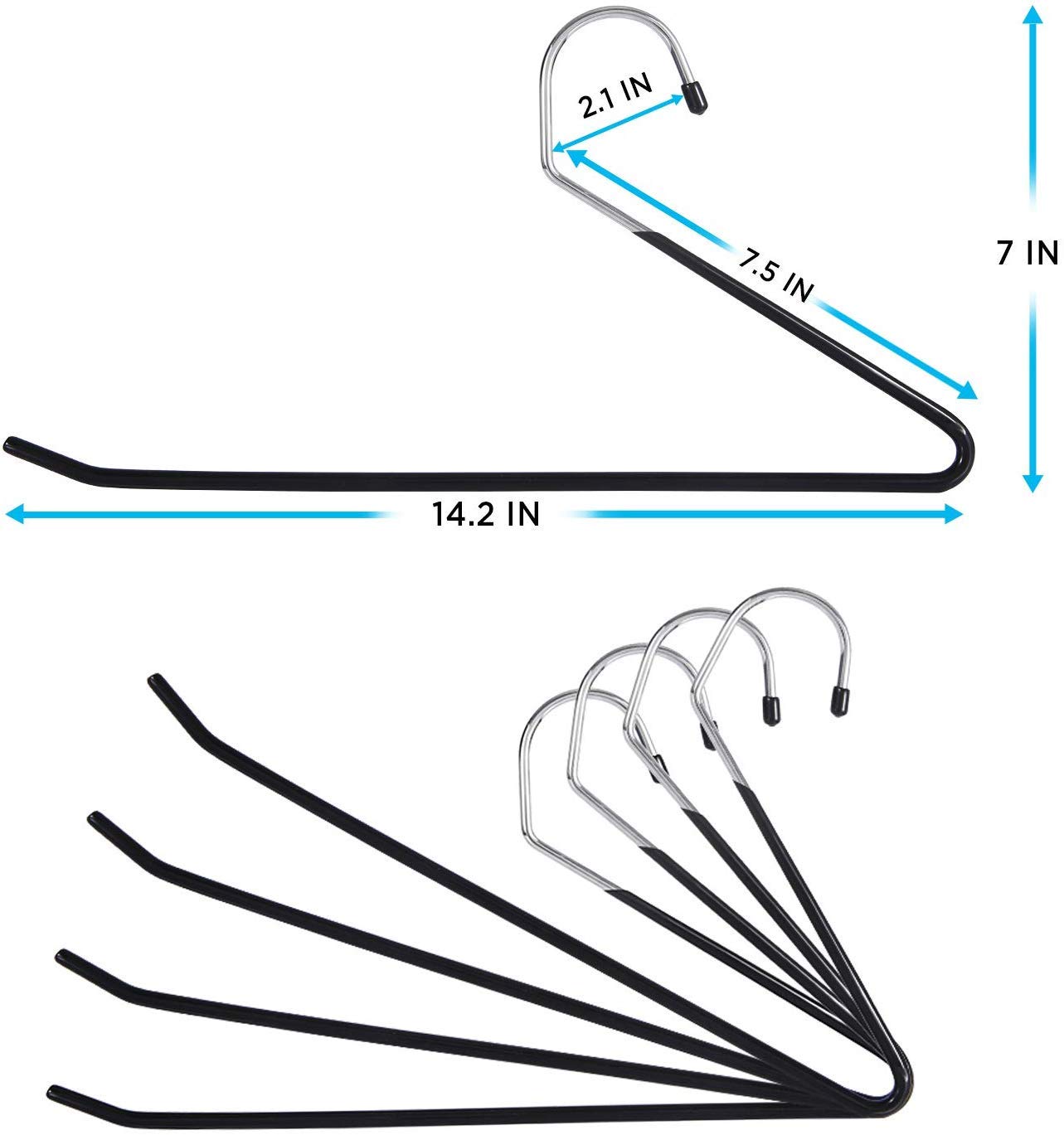 Ipow Heavy Duty Metal Pants Hangers, 24 Pack Jean Hangers For Closet, Open Ended Clothes Hanger For Pant Slack Trouser Scarf, Sp