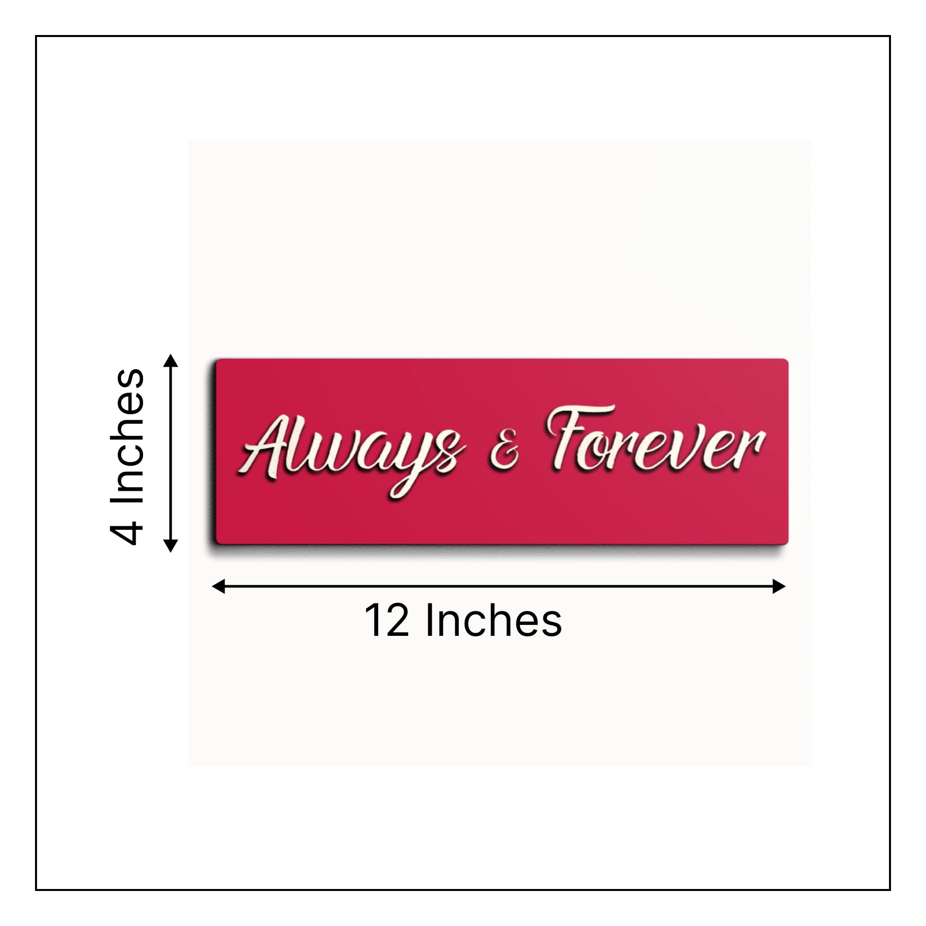 Chalk My Theme Always & Forever Quote Red Wooden Wall Art Valentine Gift For Boyfriend, Girlfriend, Husband, And Wife Valentine