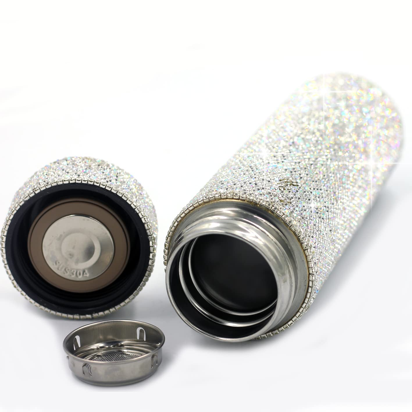 Bestbling Bling Rhinestone Stainless Steel Water Bottle - 17Oz Vacuum Insulated Diamond Tumbler, Gift For Women, Girls And Kids