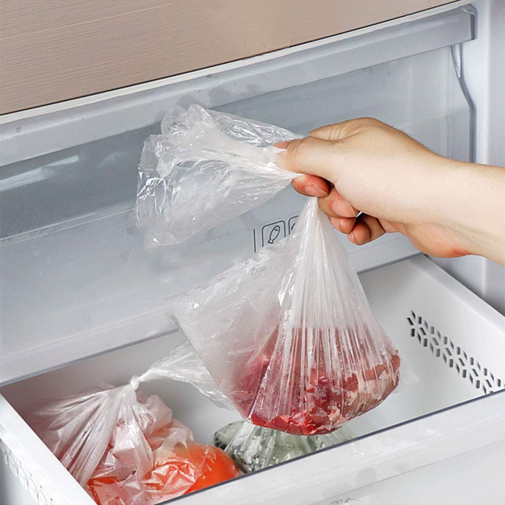 Besteasy Plastic Produce Bag, 12'' X 16'' Clear Plastic Produce Bags On A Roll, Durable Plastic Bags For Bread Fruits Vegetable