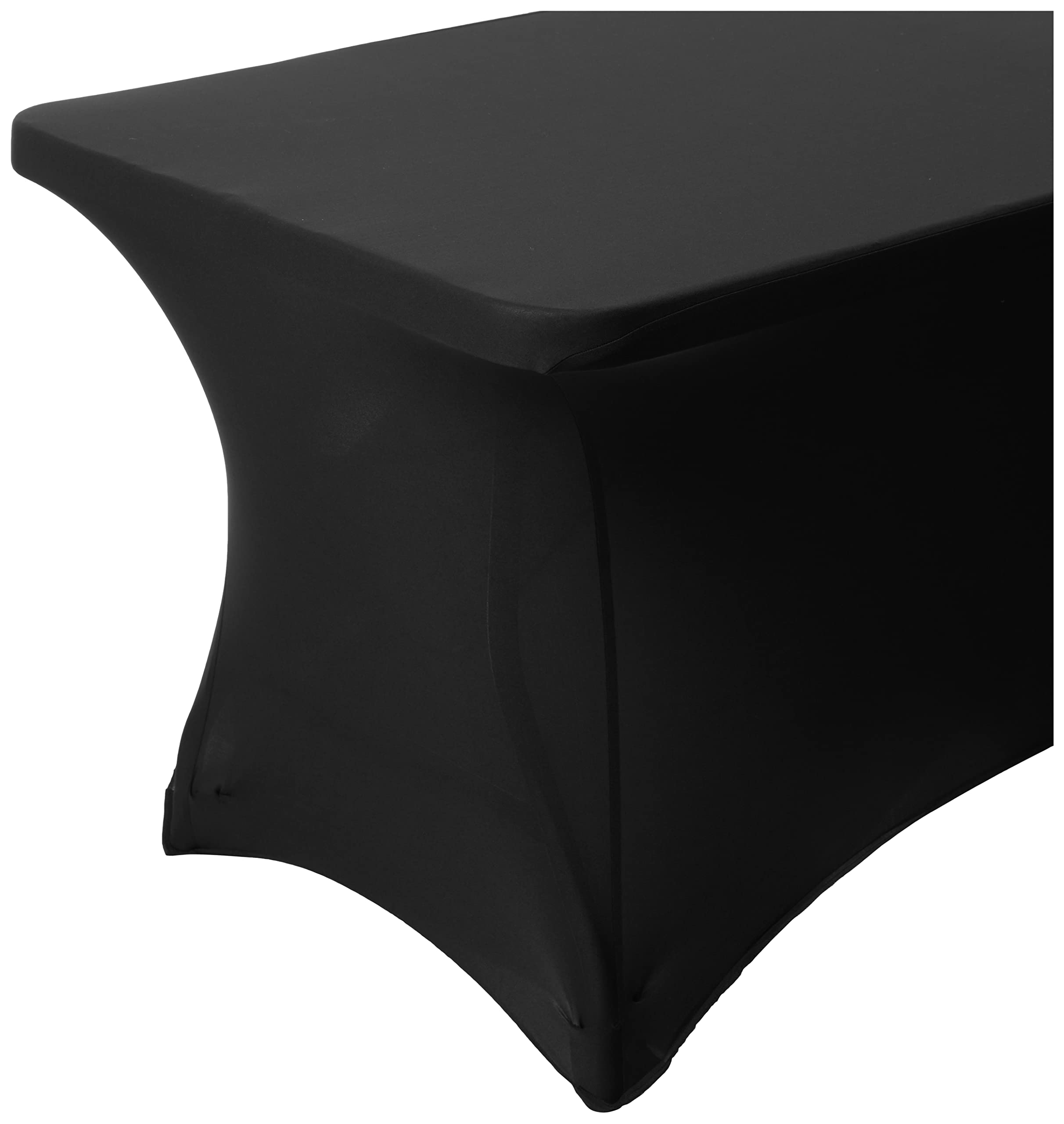 LA Linen Rectangular Open Back Spandex Tablecloth  72 by 30 by 30-Inch  Black