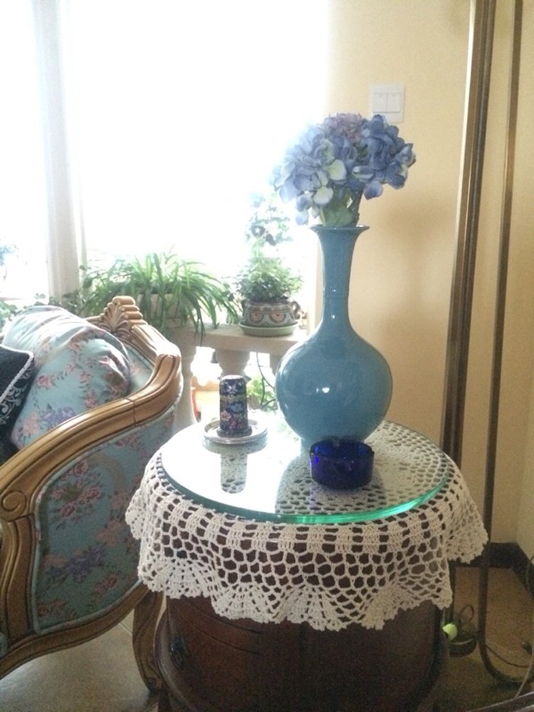 Laivigo New Handmade Crochet Cotton Lace Round Table Cloth Doilies Doily,22 Inch,White