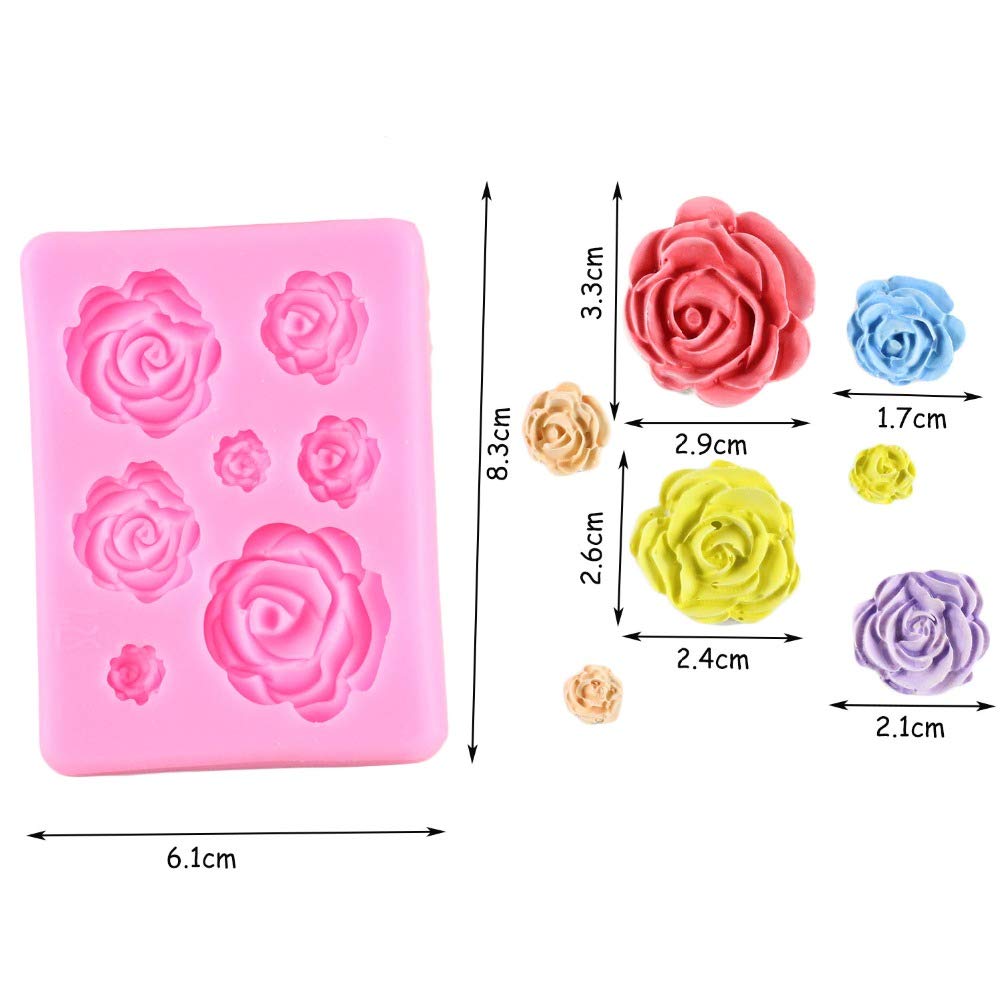 Tvoip Rose Flowers Silicone Mold Cake Chocolate Mold Wedding Cake Decorating Tools Fondant Sugarcraft Cake Mold