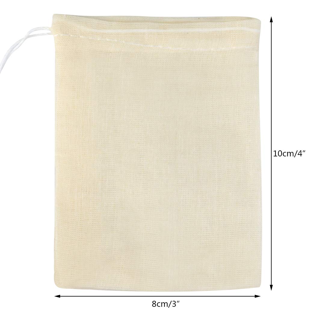 Tayfremn 200Pcs Cotton Drawstring Bags, Reusable Muslin Bag Natural Cotton Bags With Drawstring Produce Bags Bulk Gift Bag Jewel